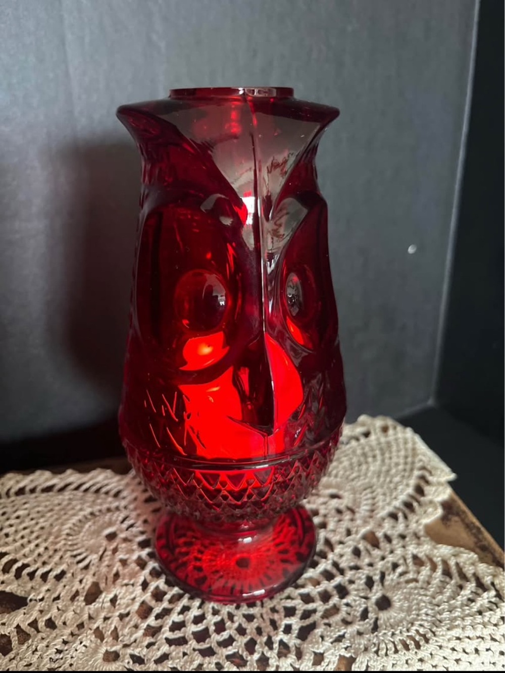 Viking Glass Owl Fairy Lamp